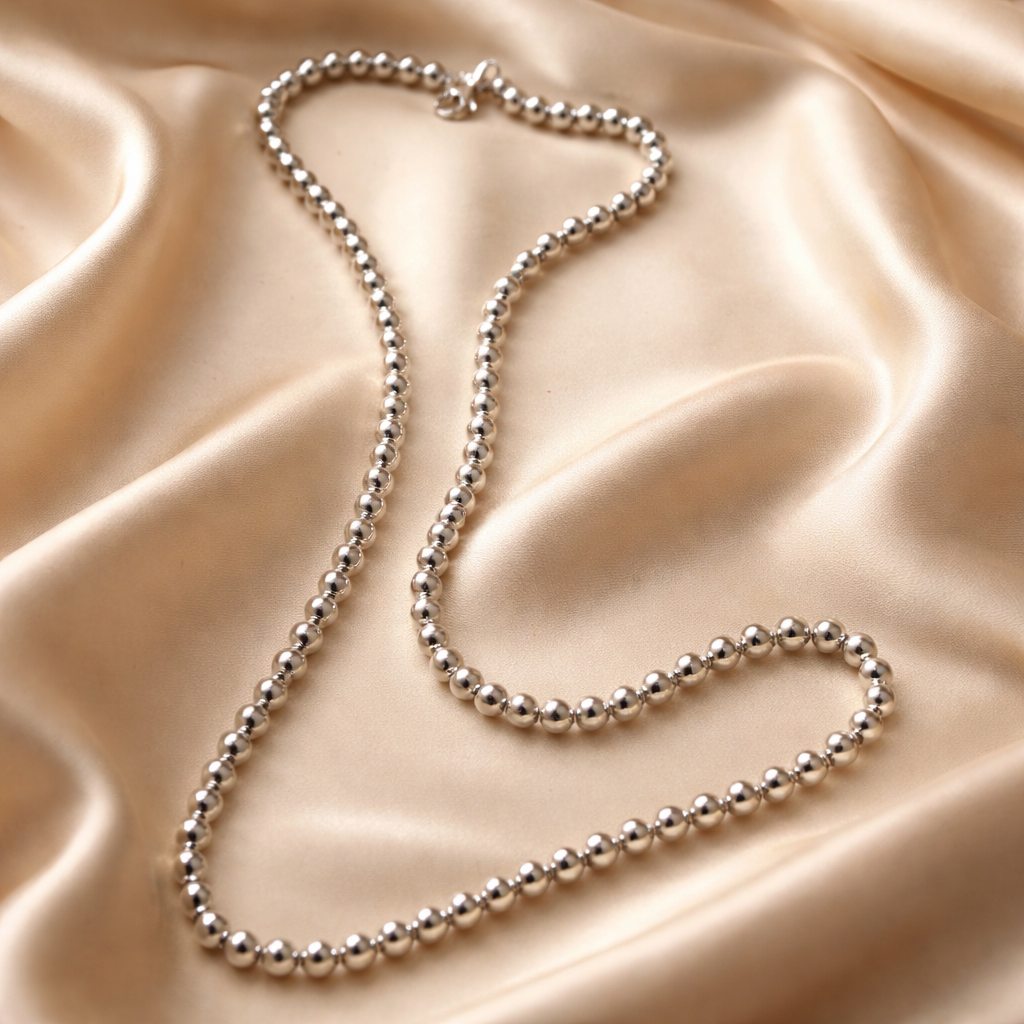 Solid ball necklace -18KT