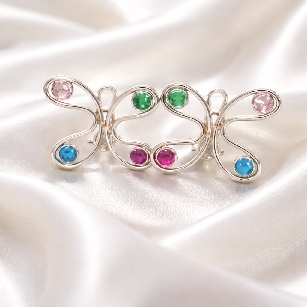 Butterfly White gold Earrings