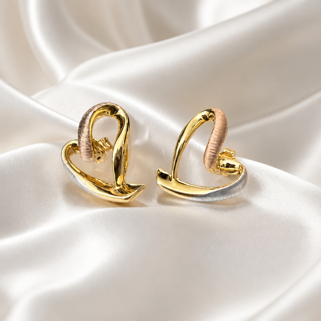 Trio heart earrings